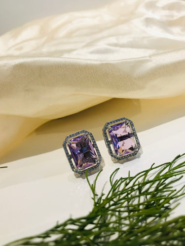 Purple Crystal Earring